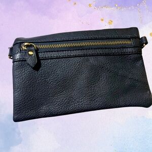 Joy Susan Navy Leather Clutch NO strap